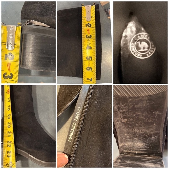 Camel Century Legend sz 250 US 8.5 black leather tall OTK boots - Picture 14 of 15